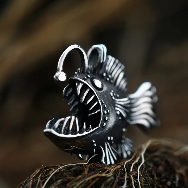 Beier Stainless Steel fashion Lantern animal Fish Pendant Chain Necklace men punk Jewelry gift LHP196