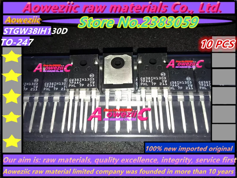 Aoweziic 100% New Imported Nriginal STGWA19NC60HD GWA19NC60HD STGW38IH130D GW38IH130D STGW45HF60WD GW45HF60WD TO-247 Transistor
