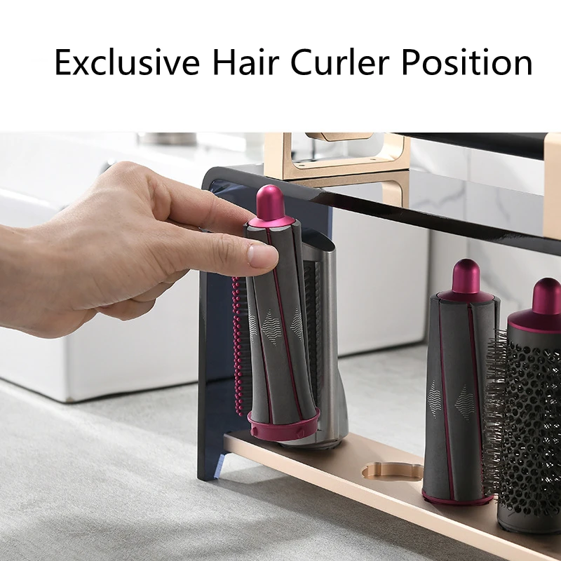 Hair Roller Rack Free Standing Hair Dryer Roller Stand for Dyson No-Punching Acrylic Table Hair Roller Holder SZ-HH21021304