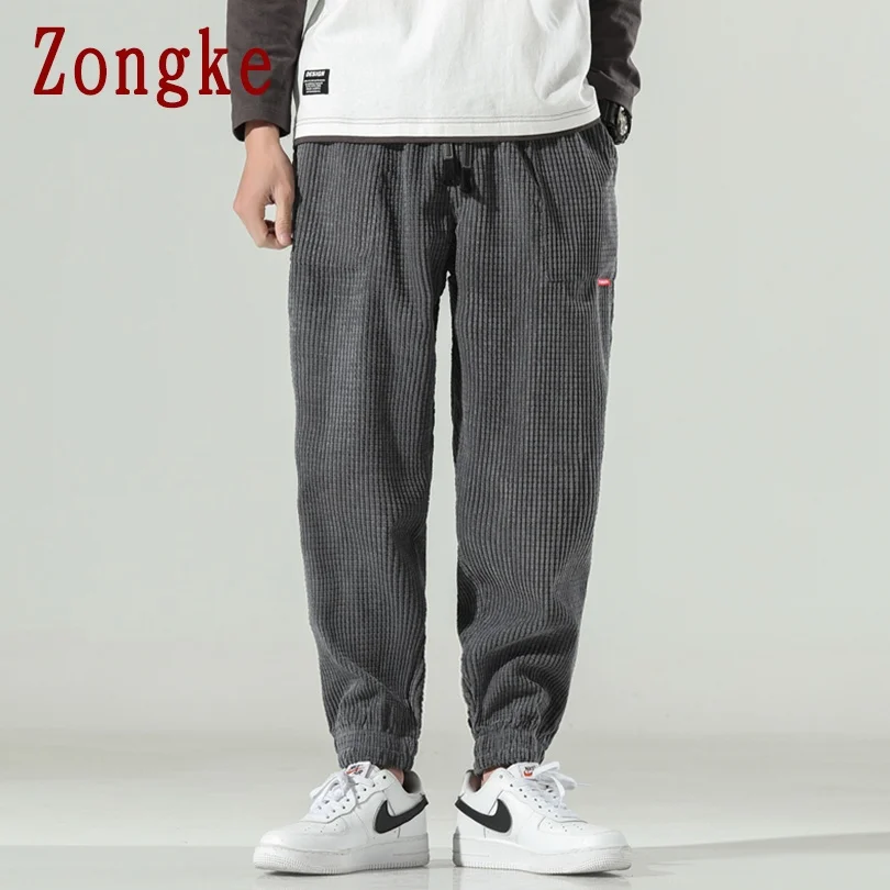 Ropa de calle de pana para hombre, pantalones de chándal de moda japonesa, moda coreana, M-5XL, novedad de 2023