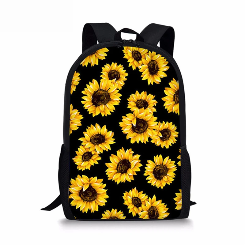 

Daisy Sunflower Pattern School Bags for Girls, 3Pcs/set Summer Flower Prints Backpacks, Portfolio Bookbag Satchel