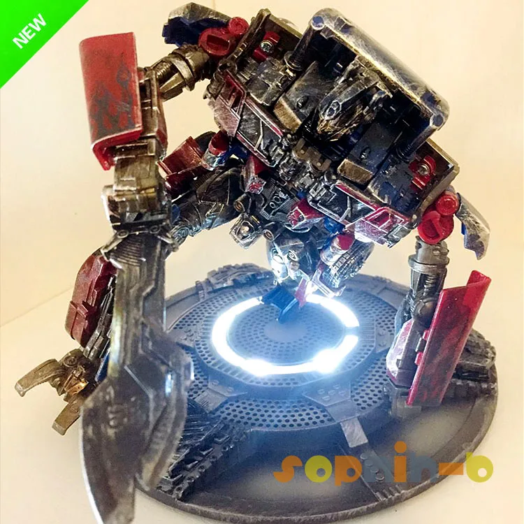 Transformed Movie Battle Damaged Custom Paint Prime with Metal Parts SS05 MP10 MP01 Figure Booth LED Display Base Stand