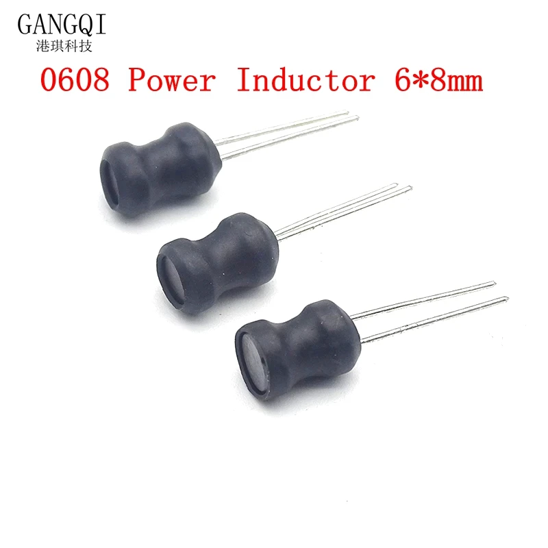 10Pcs DIP Power Inductor 6*8mm 2.2UH 4.7UH 10uH 22uH 100uH 150uh 220uH 330uH 470uH 1MH 2.2MH 4.7MH 10MH Inductance 6X8mm 2 Pins