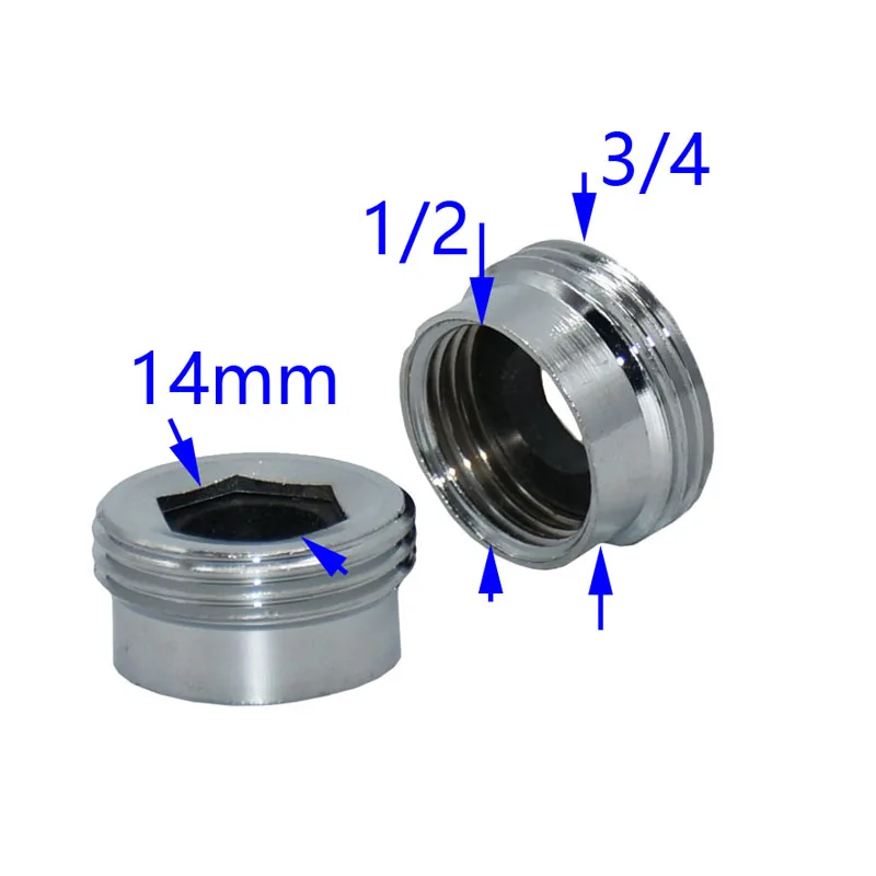 Kobieta 1/2 do 3/4 męski kran ogrodowy złącze mosiężny adapter G3/4 do G1/2 redukcja wspólne pralka armatura 2szt