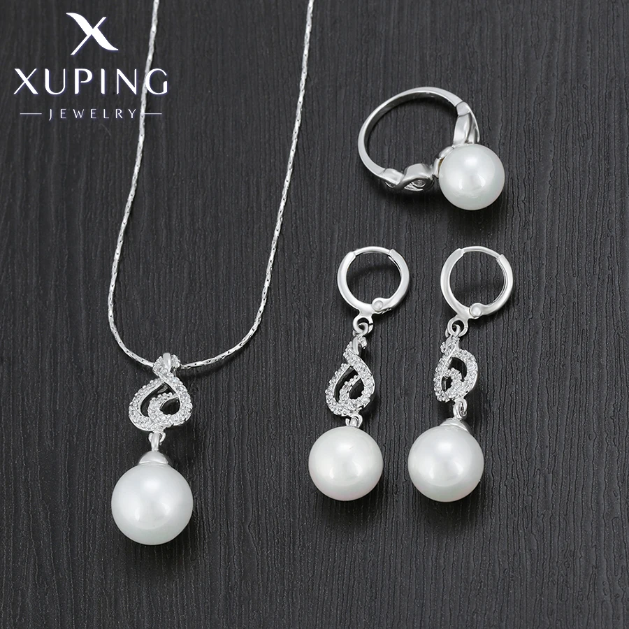 Xuping Jewelry 3 Pieces of Sets Fashion Imitation Pearl Jewelry Sets for Women Lady High Quality Party Gift Ladies 60103