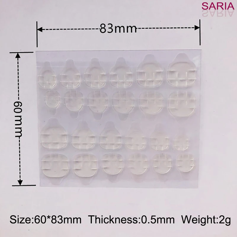 2 fogli professione trasparente adesivo biadesivo adesivo nastro adesivo colla trasparente per unghie per unghie finte strumento d'arte