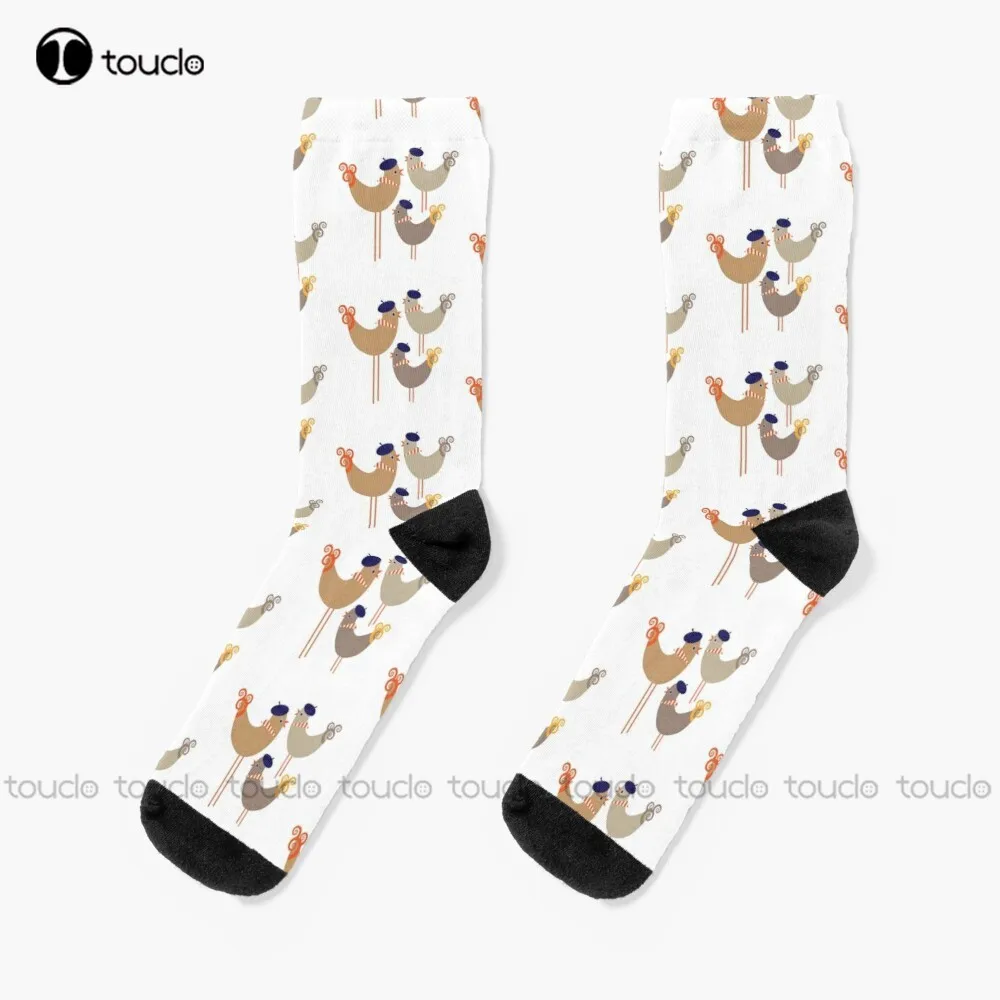 

Third Day Of Christmas ... Three French Hens Socks Unisex Adult Teen Youth Socks Personalized Custom 360° Digital Print