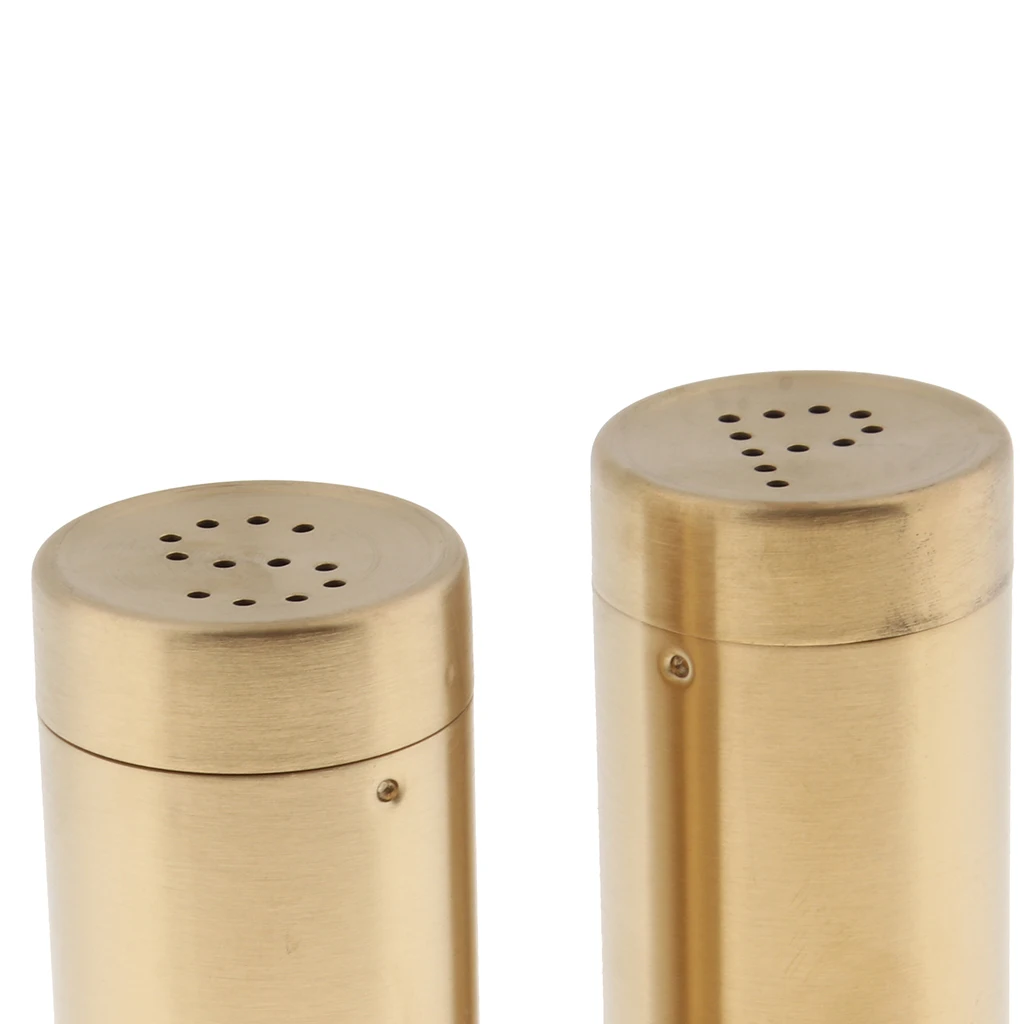 2Pcs Stainless Steel Bottom Casing Salt and Pepper Shakers Set with Tray and Letter Initial