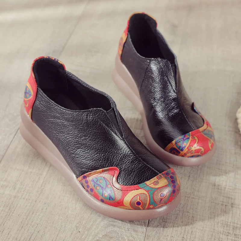 Xiuteng New Spring Autumn Shoes Woman Cow Leather Flat Platform Women Shoes Women\'s Loafers Thick Soled Female Sneakers