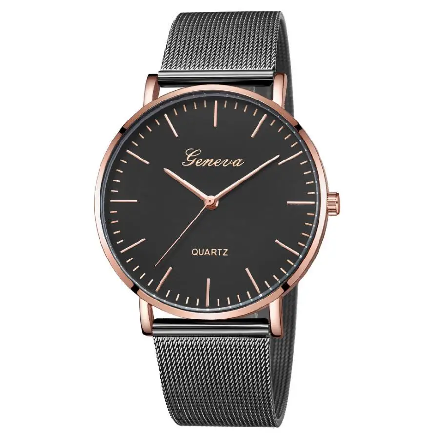 Rose Gold Quartz Watch Women Mesh Stainless Steel Bracelet Women\'s Watches Ultra-thin Casual Wrist Watch for Women Montre Femme