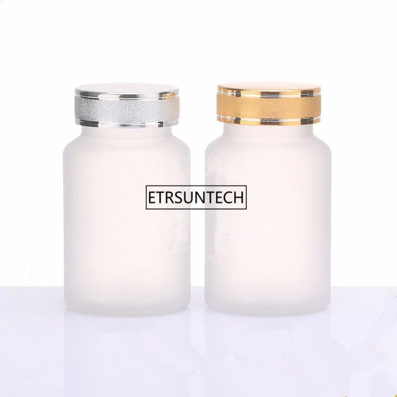 

100pcs 100ml Frosted PET Empty Bottles With Gold Silver Cap,Capsules/Pills/Powder/Vitamin Plastic Bottles F3585