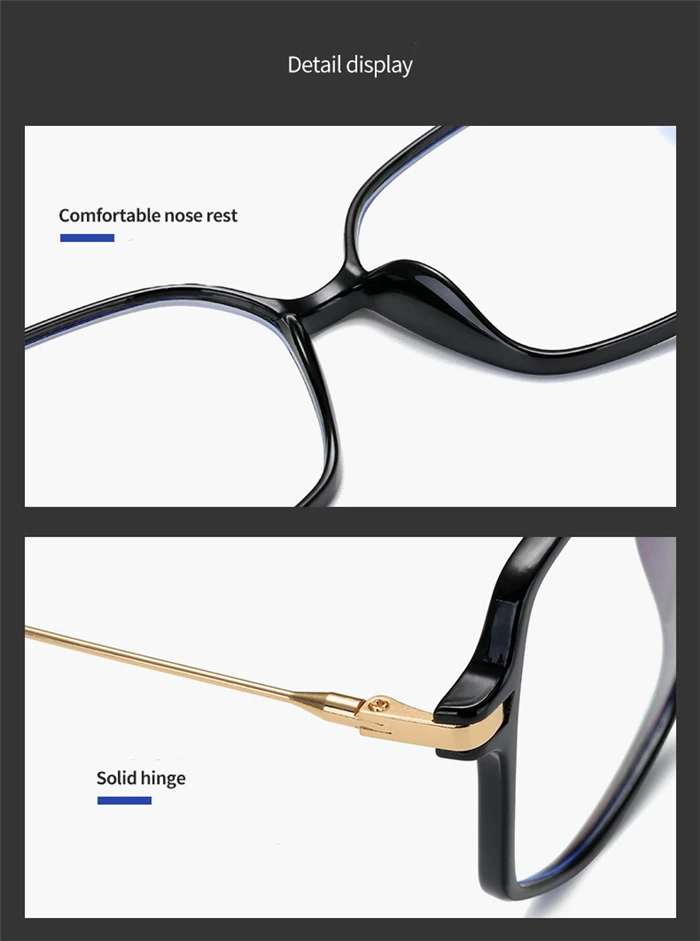 Übergroße Polygon-Myopie-Brille Frauen transparenter grüner Rahmen photo chrome Dioptrien brille Rezept 0-150-156 bis-0,5 – Detail 10