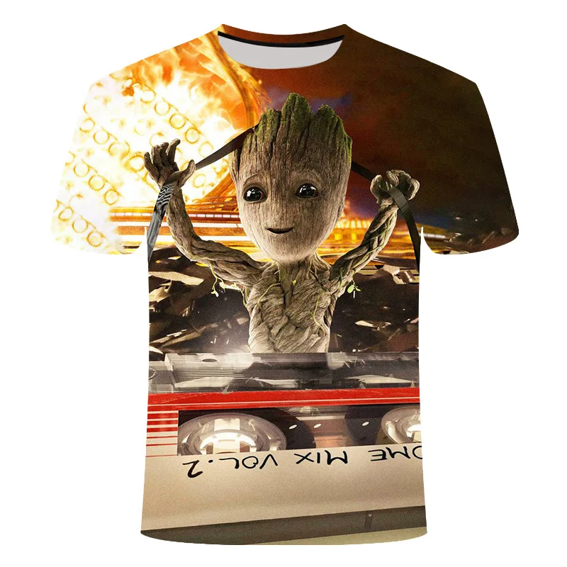 Cute Groot Guardian Of The Galaxy Printed 3D T-shirt Unisex Tops Men/women Tshirt Children Funny Kids Fashion Cartoon T Shirt