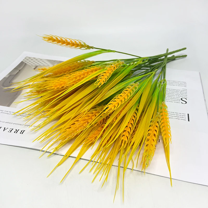 Artificial Wheat Flower for Decoration, Yellow Wheat Flower, Garden, Courtyard, Restaurant, Wedding Props