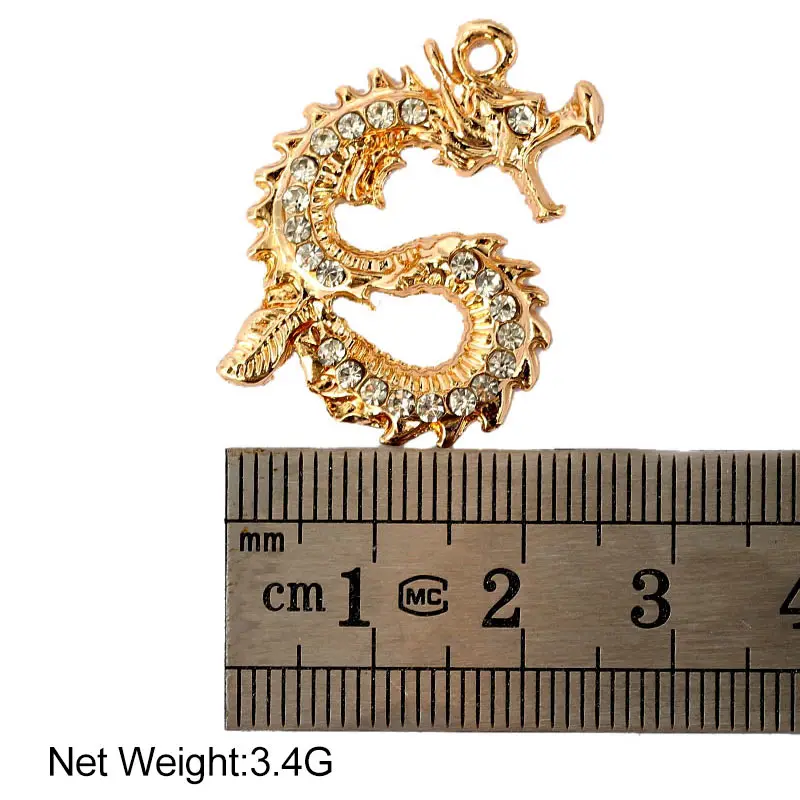 10Pcs/set New Gold Silver Color Dragon Animal Charm Accessories for Making DIY Earrings Pendant Necklaces Jewelry Wholesale