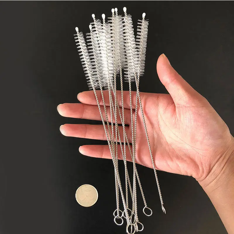 Escova De Limpeza De Palha De Aço Inoxidável, Escovas De Tubo De Tanque De Peixes, Cabelo Macio Reutilizável, Tubo De Vidro De Sucção, Ferramentas