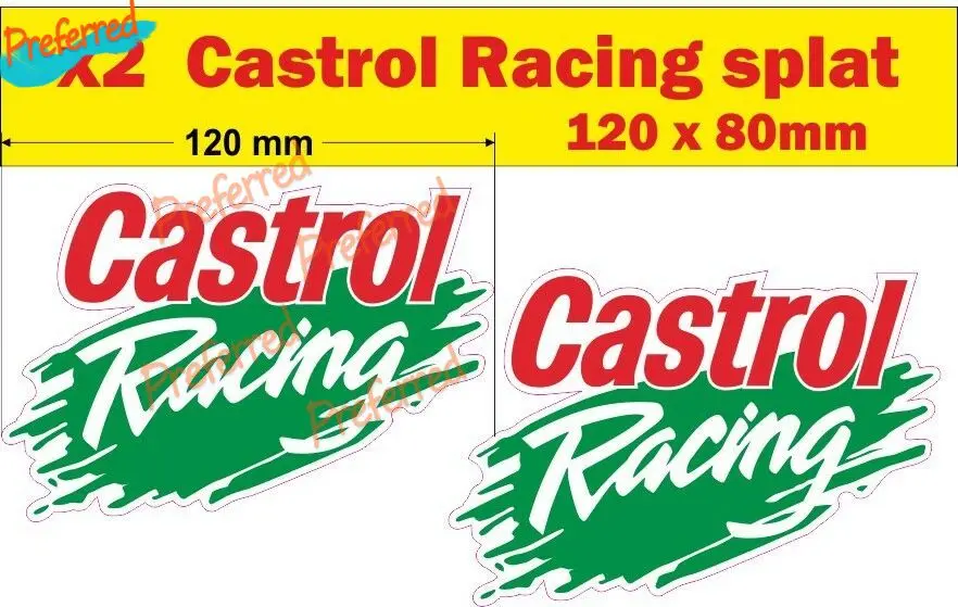 

Castrol Oil Racing Sponsor Stickers Rally Race Bike Decals for Car Mini Van Truck Vinyl Cover Scratches Waterproof PVC Sticker