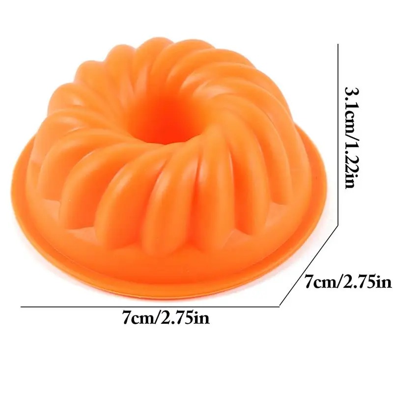 Kapmore 1pc Mini Cake Mold Realistic Fluted Silicone Baking Mold Cupcake Baking Mould DIY Baking Tools Accessories Random Color