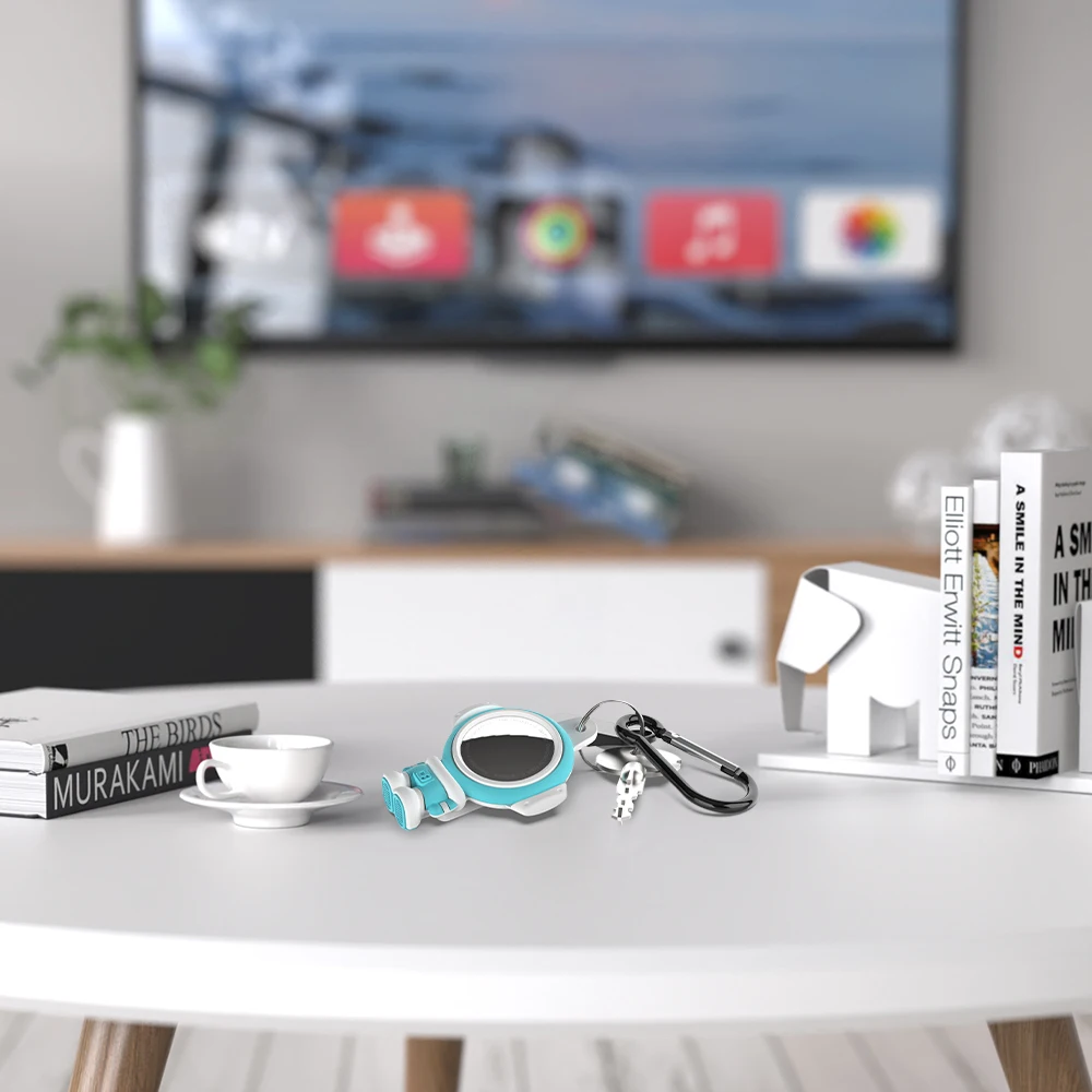 ซิลิโคน Protector Cover พร้อมพวงกุญแจสำหรับ AirTag กันกระแทก Anti-Scratch Anti-Fall ป้องกันกรณี Shell สำหรับ Appletag