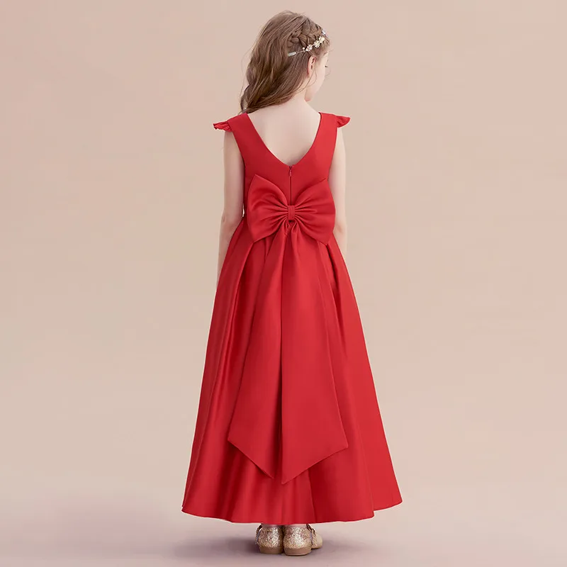 DIDELEVAGE-Robe en Satin Élégante Personnalisée pour Fille, Tenue de Soirée Formelle, de ixd'Anniversaire, Ligne A, Longueur à Rinçage, Junior, Simple