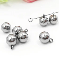 5/10PCS Stainless Steel 3/4/5/6/8/10/12mm Round Ball Beads Loose Spacer Charm Beads for DIY Bracelets Nechlace Jewelry Making