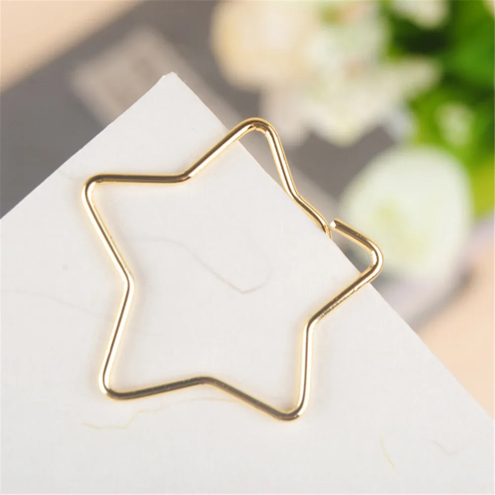 15pcs/box Gold Star Moon Metal Bookmark Paper Clips For Book Marker Binder Photo Memo Clip Stationery School Office Supplies