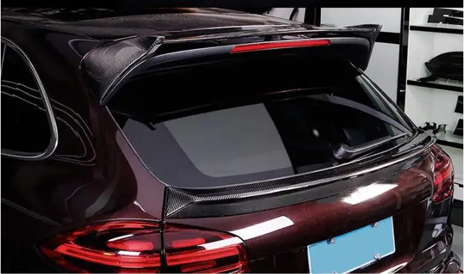 Carbon Fiber Car Rear Wing Trunk Lip Spoilers / Top Spoiler For Porsche Cayenne 2014 2015 2016 2017