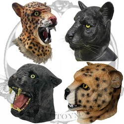 Latex Realistic Wild Cat Cheetah Panther Lion Jaguar Mask Props Halloween Party