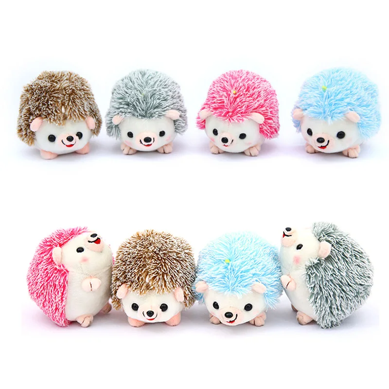 12CM Plush Hedgehog Toys Key Chain Ring Pendant Plush Toy Animal Stuffed Anime Car Fur Gifts for Women Girl Toys Doll