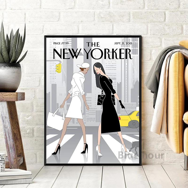 The New Yorker Magazine Canvas Print Retro Posters and Prints Vintage Wall Art Pictures Living Room Home Decoration Paintings