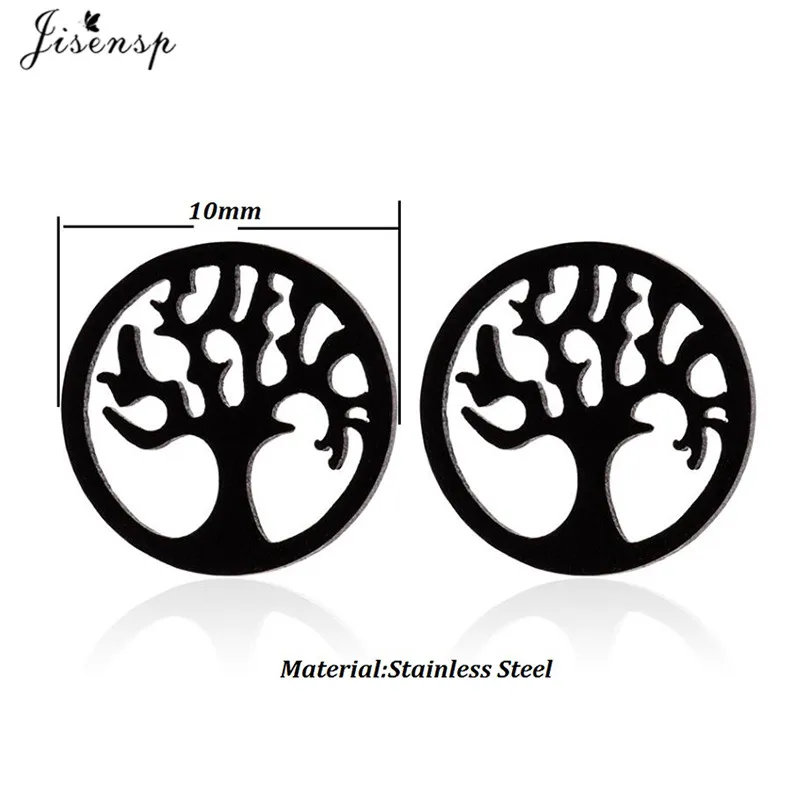 Jisensp Stainless Steel Paw Earing Women Hip Hop Black Geometric Triangle Stud Earrings Trendy Jewelry Best Gift for Friend Girl