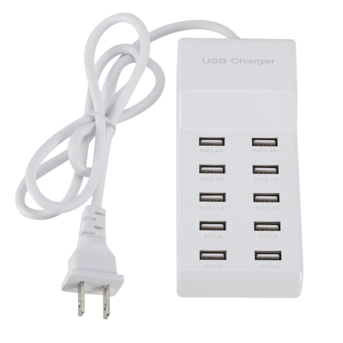 10 Ports Multiple USB Charger Fast Charging 50W Multi Wall Charger Power Adapter For iPhone Samsung Xiaomi Mobile Phone Charger