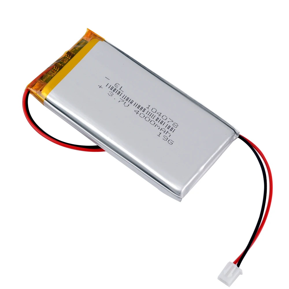 3.7V 104078 2.54 2p 4000mah Rechargeable Lithium Li-ion Polymer Battery