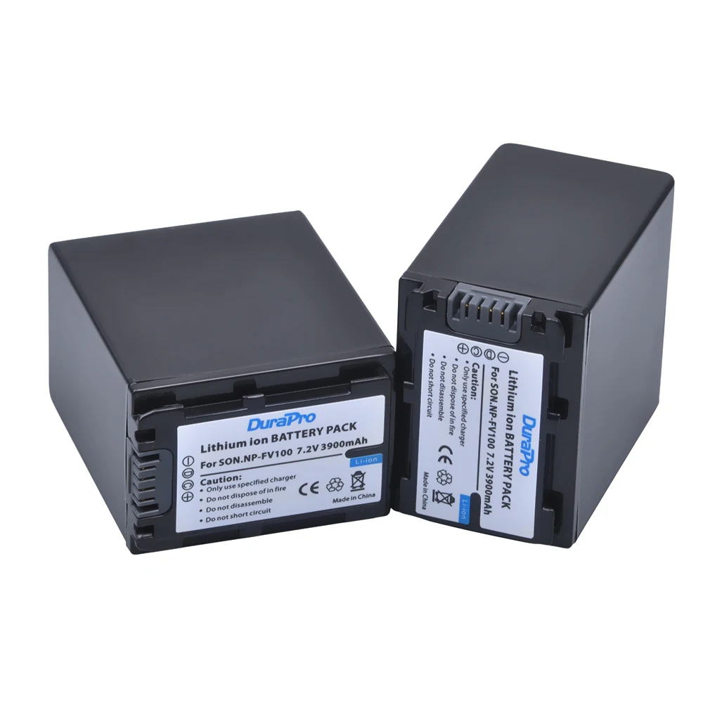 3900mAh NP-FV100 NP FV100 Battery with Charger for Sony NP FV30 FV50 FV60 FV70, FDR AX30 AX33 AX40 AX45 AX53 AX60 AX100E AX700