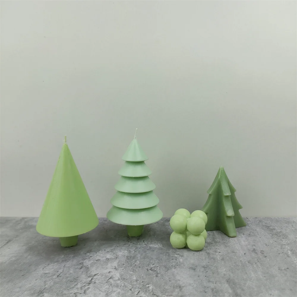 3d Christmas Tree Plastic Acrylic Candle Making Mold Handmake Scented Candle Mould Candle Making Supplies New 2023