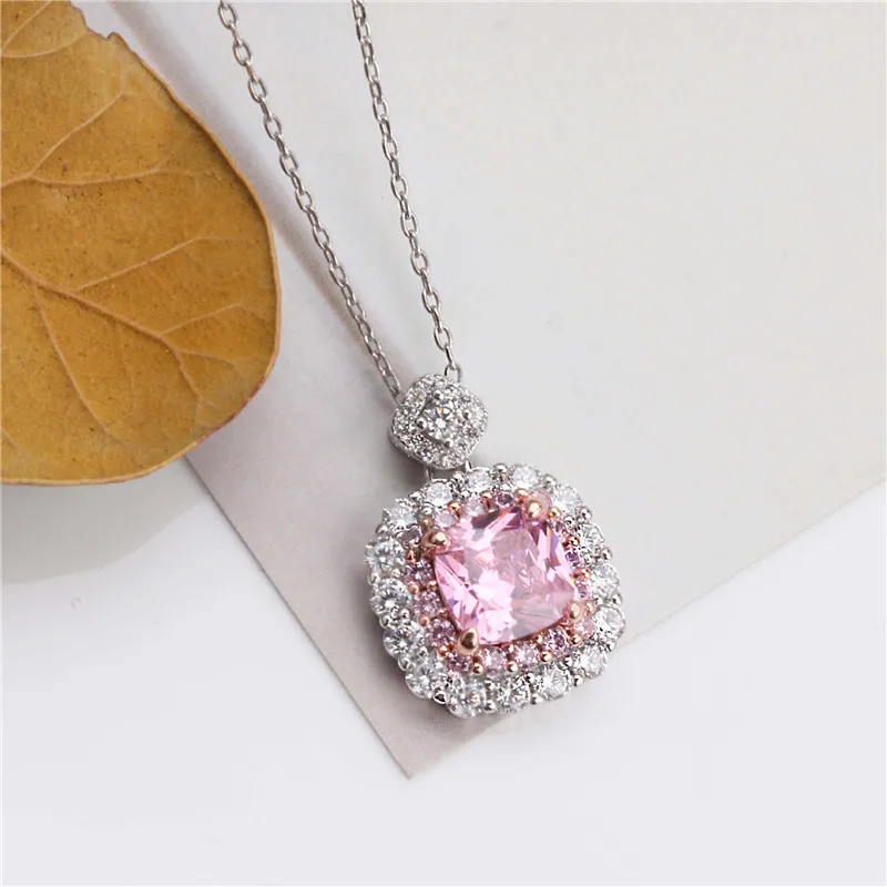 CC Pendants For Women Cubic Zirconia Stone Colorful Wedding Engagement Bridal Fine Jewelry Necklace Pendant No Chain