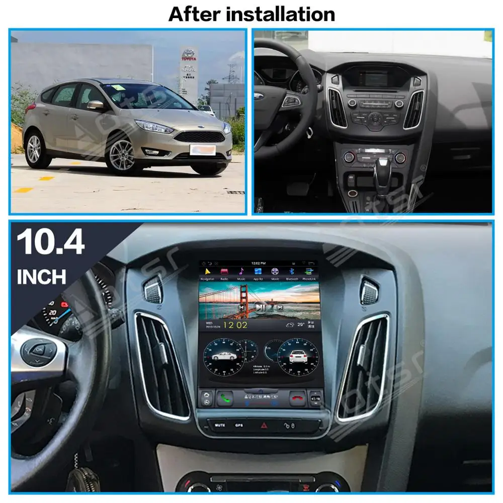 For Ford Focus 2012-2018 Android 9 Car Radio Gps Navigation Multimedia Player 2din Stereo Receiver Head Unit Screen