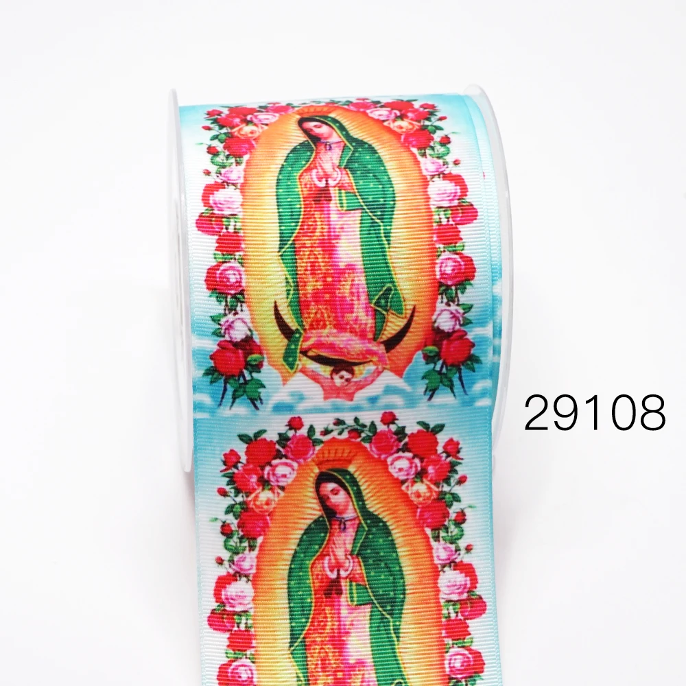 DIY Cartoon Virgin Mary Printed Grosgrain Ribbon For Craft Supplies Sewing Accessories 5 Yards. 29107