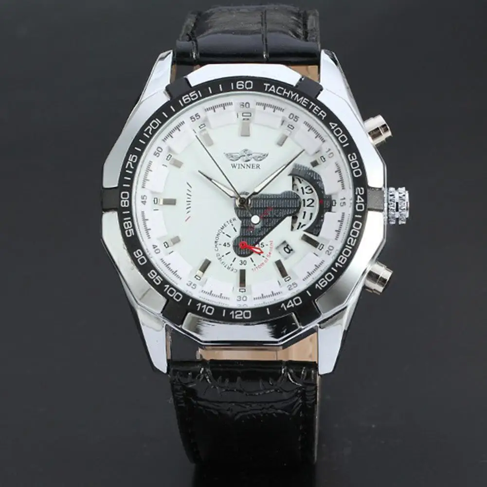 Fashion Winner Watches Men Wristwatches Full Steel Auto Date Automatic Mechanical Watches Small seconds Cheap Price Dropshipping