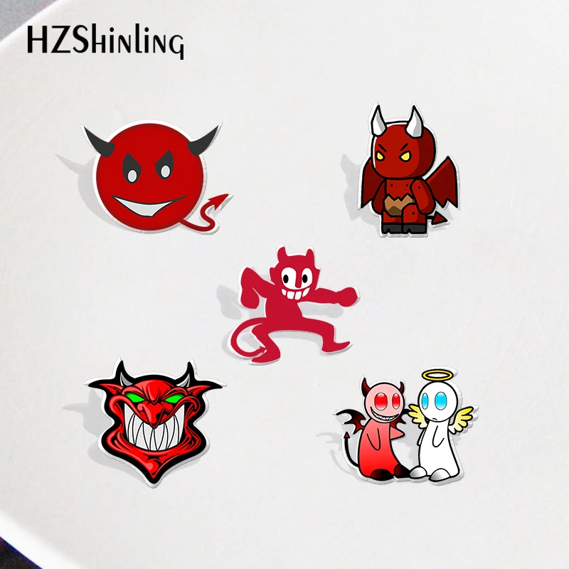 2021 Halloween Hell Devil Imp Acrylic lapel Pins Badge Resin Epoxy Hellsing Jewelry Accessories