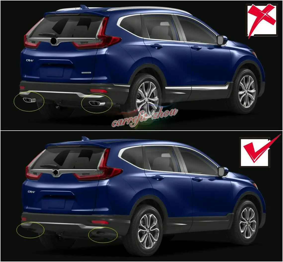 For HONDA CR-V 2020 2021 EX LX Stainless Rear Exhaust Muffler Tip End Pipe 2PCS