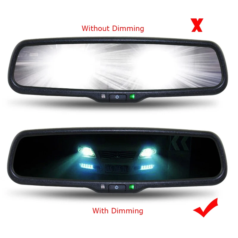 ANSHILONG Car Rear View Rearview Interior Auto Dimming Mirror with Special Bracket