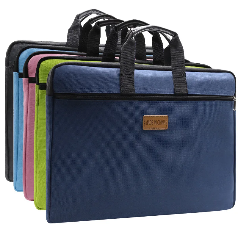 A4 Portable File Bag Canvas Oxford Cloth Multi-layer Information Bag File Bag Student Stationery Bags Office Supplies