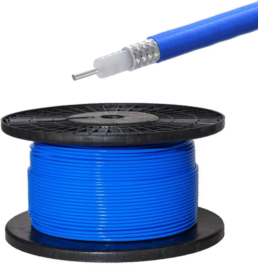 1M High Quality RF Coax Coaxial RG402 Cable Low Loss 50 Ohm Wires 141\'\' Semi-Flexible RF Coax Cable with Blue FEP Jacket