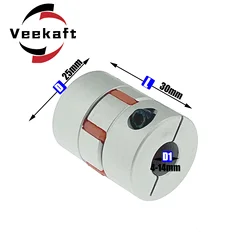 D25L30 Coupler D25 L30 three Jaw Aluminium Plum Flexible Shaft  Coupling  Motor Connector Flexible Coupler 5/6/6.35/8/10/12mm