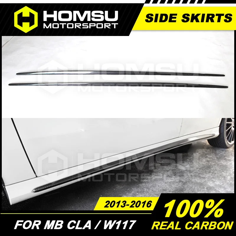 CLA45 Style side skirts for CLA180 CLA200 CLA220 CLA260 Carbon Fiber side skirt for Merce-des Ben-z CLA Class W117 2013-2016