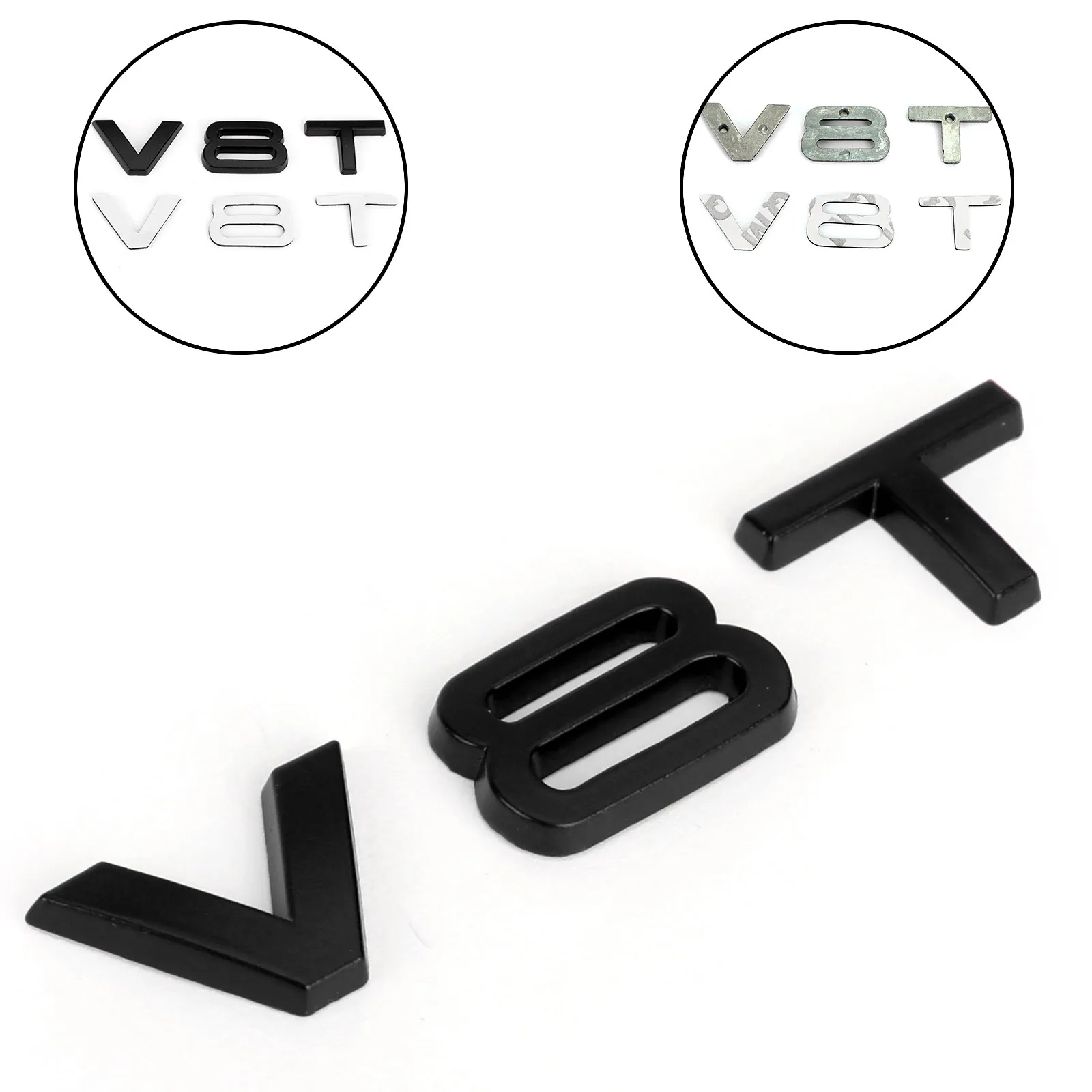 

V8T Emblem Badge Fit For AUDI A1 A3 A4 A5 A6 A7 Q3 Q5 Q7 S6 S7 S8 S4 SQ5 Black