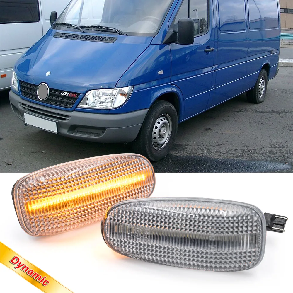 2X LED Side Marker Repeater Lamp Turn Singal Squential Light For Benz Sprinter W901 902 903 904 905 W210 S210 W208 W414 W670