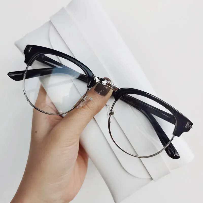 2024 Half Metal Women Glasses Frame Men Eyeglasses Frame Vintage SquareClear Glasses Optical Spectacle Frame spectacles