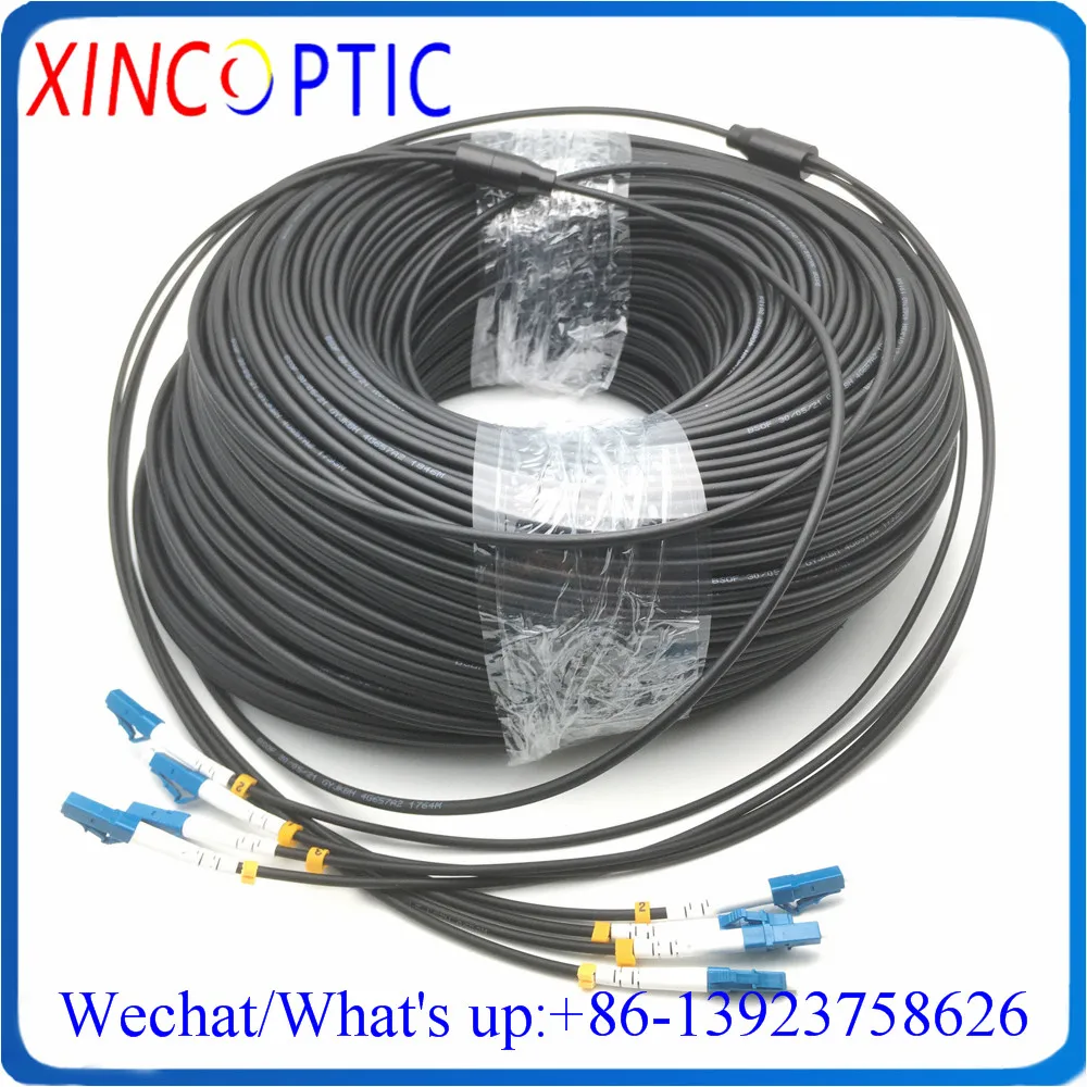 

90Mts,4Strands SM 9/125,G657A,LSZH/TPU Jacket,LC/ST/SC/FCUPC 4.0mm 90M Armored 4C/4F Single Mode 4Fibers Optic Patch Cord Cable